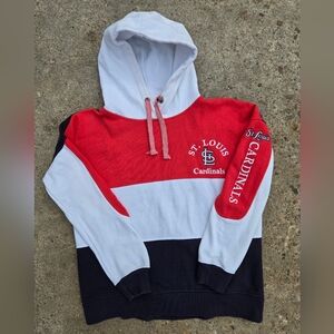 Women's Soft as a Grape Red/Navy St. Louis Cardinals Rugby Hoodie size large